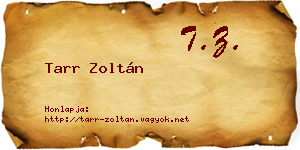 Tarr Zoltán névjegykártya