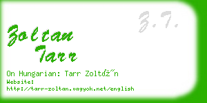 zoltan tarr business card